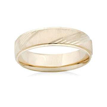 26 Jewels 14K Yellow Gold 6mm Design Wedding Band