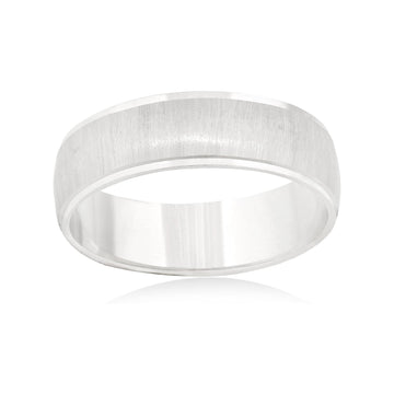 14K White Gold 6Mm Design Wedding Band