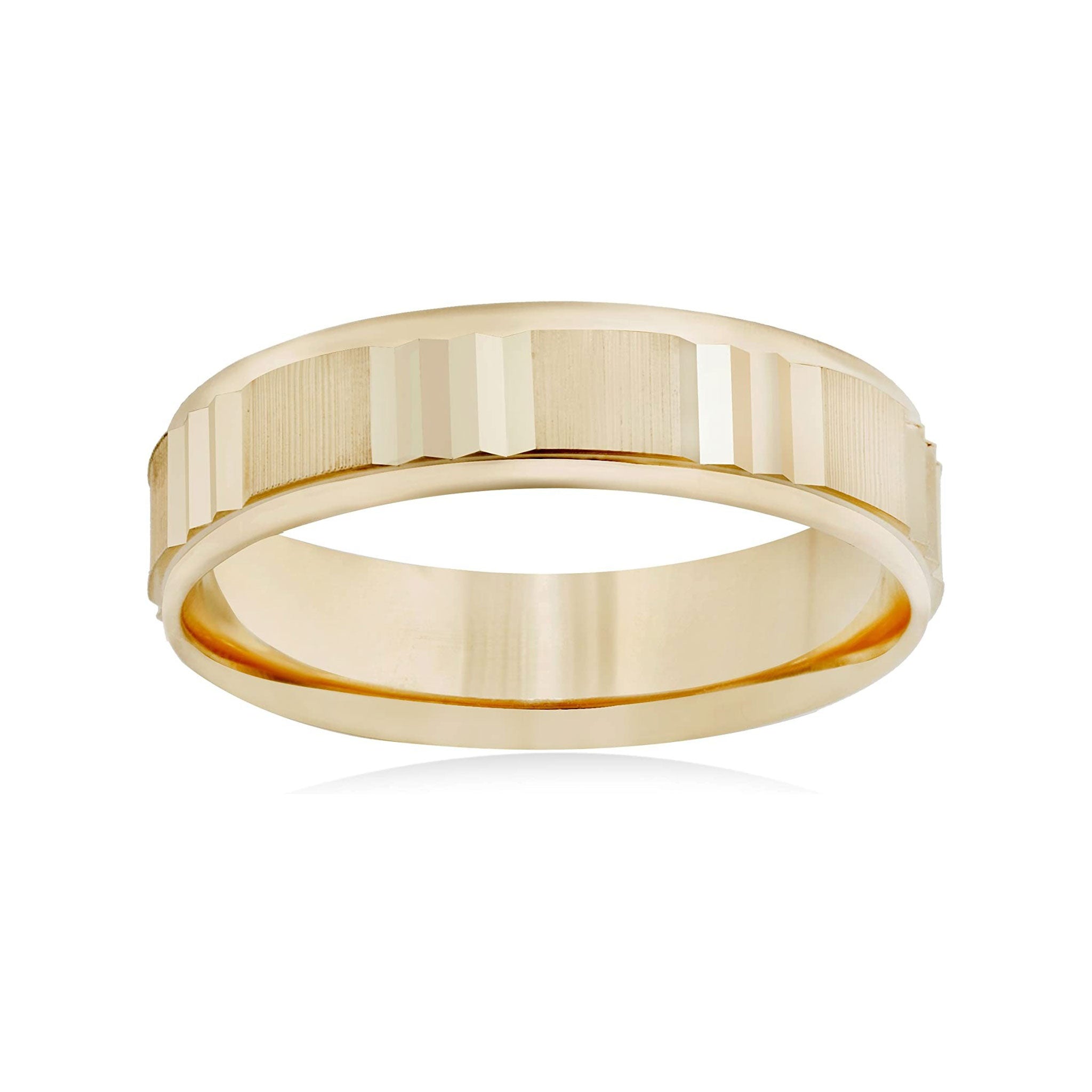 26 Jewels 14K Yellow Gold 6mm Design Wedding Band