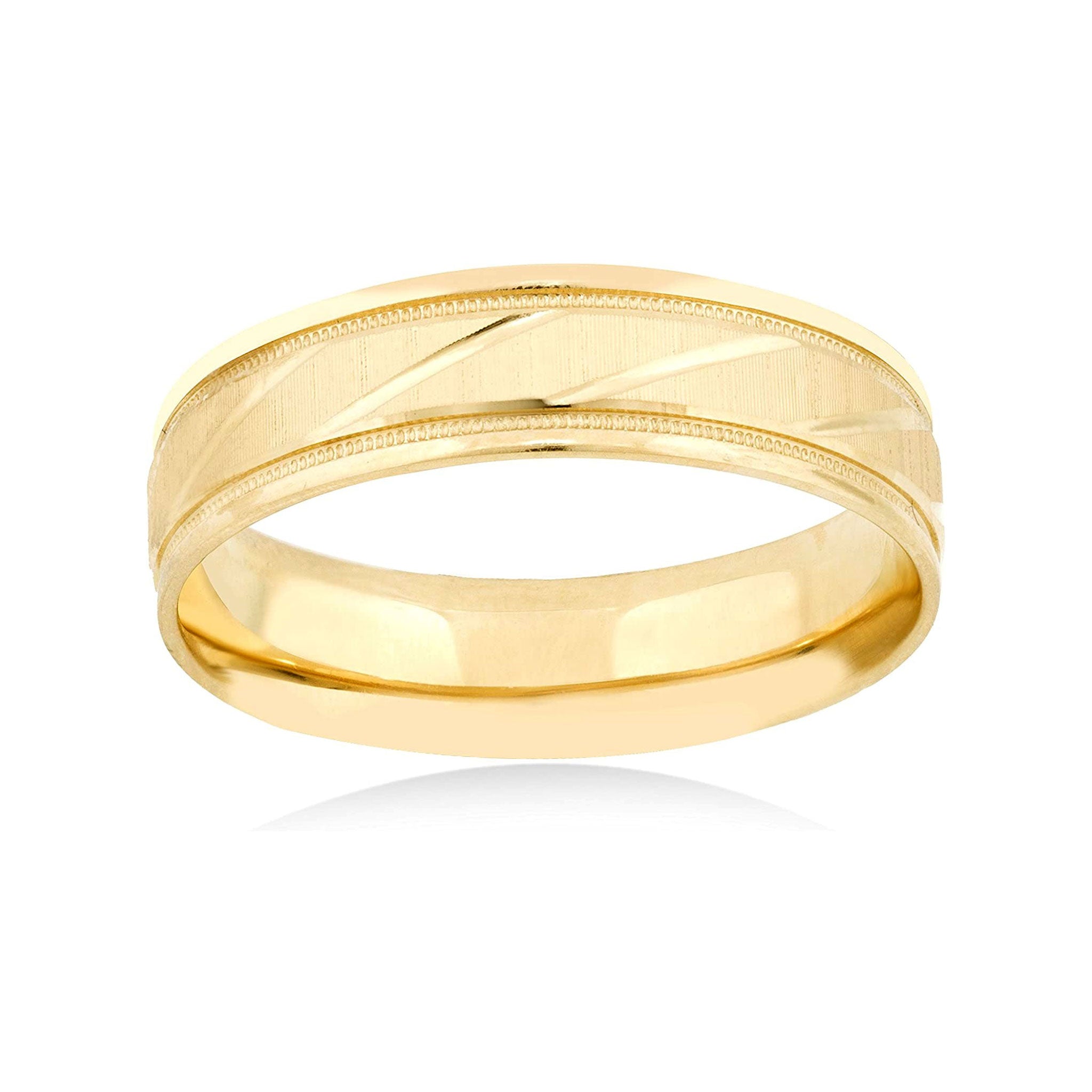 26 Jewels 14K Yellow Gold 6mm Design Wedding Band